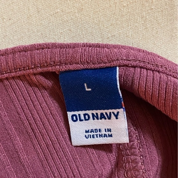 OLD Navy Pink Fitted Rib Knit Scoop Back Mini size large - Picture 6 of 8